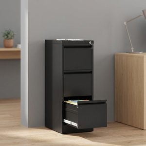 Modern 3-Drawer Steel Office Furniture <b>Cabinet</b> Lockable Key <b>Lock</b> Durable Adjustable Easy Assembly-Eco-Friendly Space <b>Filing</b> - Product Image 3