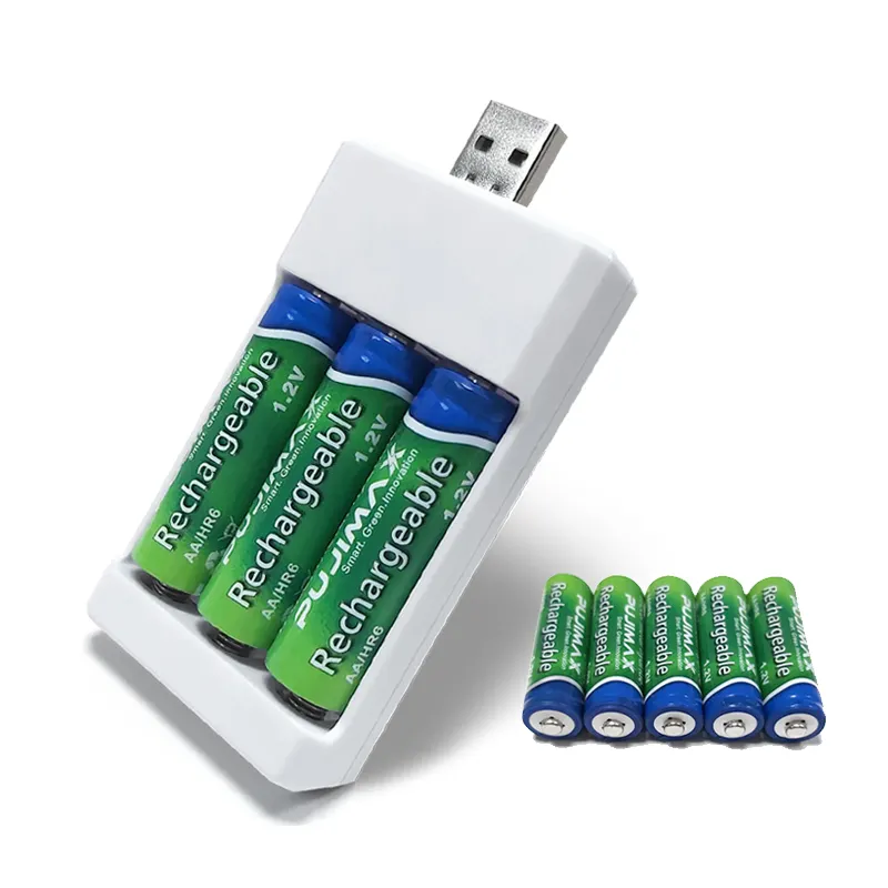 OEM USB AA AAA battery charger aa portable battery charger 3 slots 1.2v nimh nicd rechargeable battery charger adapter