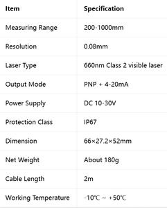 Capteur de déplacement laser CMOS MT-ZX1-LD600A81 2M avec réglage intelligent à une touche pour ligne de production automatisée - Product Image 5