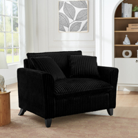 Fauteuil paresseux avec dossier et coussin d'assise moelleux, idéal pour le salon et la chambre - Noir