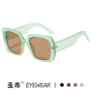 แว่นตา แว่นกันแดดทรงสี่เหลี่ยม UV400 แว่นกันแดดแฟชั่นสำหรับผู้หญิง - Product Image 2