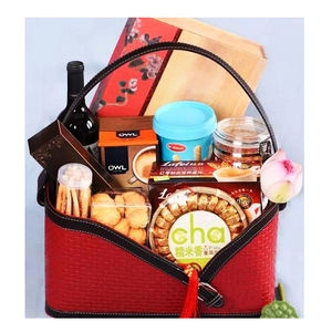 Ea347 Fournisseur de stockage de luxe en cuir artificiel pour cadeau Paniers tissés avec poignée Emballage de gros Boîte vide Panier personnalisé - Product Image 2