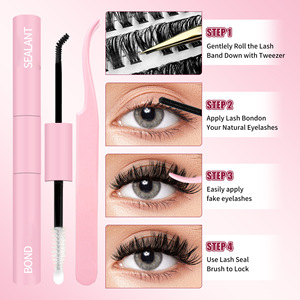 Kit d'extension de faux cils 30-100D D-Curl, 600 bouquets, fibres synthétiques, tige en coton noir - Product Image 5