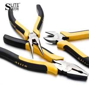 1pc Slite Electrician Pliers 6\" <strong>Long</strong> <strong>Nose</strong>/ Flat <strong>Nose</strong>/ Diagonal Steel Pliers with Plastic Molded Handle Customizable OEM Support - Product Image 2