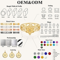 Gelang pasangan desainer dengan bunga berongga berlapis emas perhiasan liontin mode