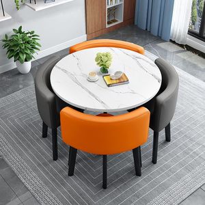 Juego de Comedor Moderno Nórdico al por Mayor, <span class=keywords><strong>Mesa</strong></span> <span class=keywords><strong>Circular</strong></span> <span class=keywords><strong>con</strong></span> 4 <span class=keywords><strong>Sillas</strong></span>, Resistente para Restaurante, Hogar, Bar al Aire Libre y Uso en Hoteles - Product Image 5