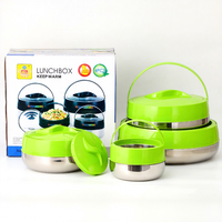 Ensemble de 4 casseroles grande capacité en acier inoxydable noir, chauffe-plats double couche, ensemble de marmites, boîte à lunch en plastique, récipient alimentaire