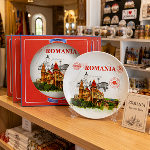 Platos de Cerámica de Recuerdo de <span class=keywords><strong>Rumania</strong></span> con Diseño del <span class=keywords><strong>Castillo</strong></span> de Cluj-Napoca para Regalos Turísticos, Venta al Por Mayor de Fábrica Personalizada - Product Image 3