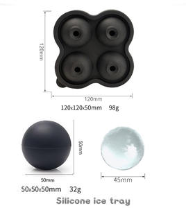 Bandeja <span class=keywords><strong>de</strong></span> silicona reutilizable personalizada para Hacer bolas <span class=keywords><strong>de</strong></span> hielo, <span class=keywords><strong>de</strong></span> grado alimenticio, sin Bpa, grande, 2,5 pulgadas, para whisky, esferas transparentes - Product Image 3