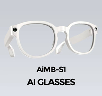 Lunettes Intelligentes AIMB S1 avec Caméra IA, Objectif 200W, Enregistrement Vidéo 1080P, Haut-parleur AAC, Activation Vocale, Audio et Musique, Monture Métallique, IPX-5
