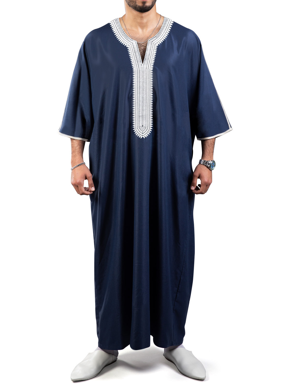 XP067 Embroidered Morocca Men's Traditional Muslim Clothing