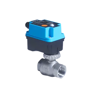 Winvall 8s Electric Actuator 0-10V 4-20mA Control SS304 2Way Valve IP67 Motorized Actuated Modulating Stainless Steel Ball Valve