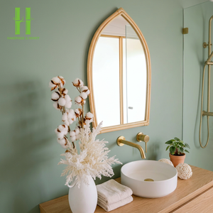 Miroir à cadre en rotin moderne et élégant, best-seller, avec un design durable et écologique pour la décoration murale de la chambre à coucher, fabriqué au Vietnam - Product Image 1