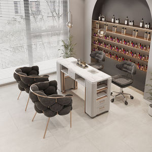 Fabricantes de Muebles para Salón, Mesa de Manicura de Lujo Popular, Silla Personalizable en Color, Mesa de Manicura Individual o Doble para Salón de Uñas - Product Image 3