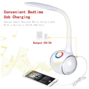 Modern USB Speaker <b>LED</b> Dome Table <b>Lamp</b> Adjustable Gooseneck Eco-Friendly Color-Changing Night <b>Light</b> Touch Control Bedside Use - Product Image 5