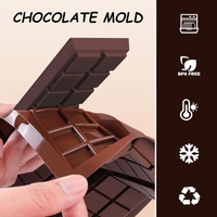 Moule à chocolat en silicone platine de qualité alimentaire FDA, outil de cuisson rectangulaire pour chocolat et bonbons de Dubaï, moule à gâteau antiadhésif