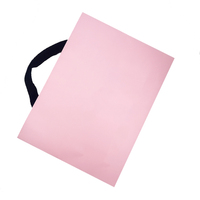 Bolsa de papel rosa de lujo, bolsas de regalo de papel para ropa, embalaje de bolsa de papel personalizado de buena calidad