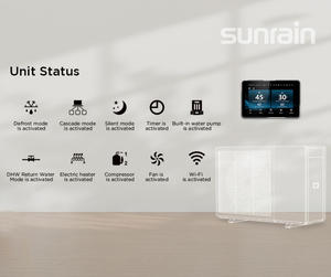 Sunrain R290 6-18kW Fuente de aire Inversor de CC completo EVI Calefacción Refrigeración y DHW <span class=keywords><strong>Calentador</strong></span> de aire a agua A +++ WIFI APP Bomba de calor monobloque - Product Image 2