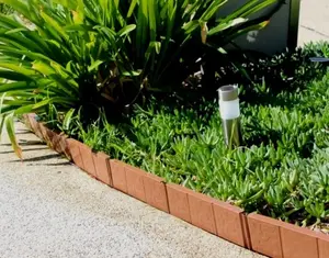 PATENTIERT DIY innovatives Design einfach zu installieren 10 cmX3m Länge Metall Garten Kanten Ziegel Muster Rasen kante