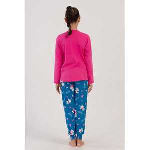 Ensemble de pyjama pour fille à col rond et manches longues en modal avec poignets ovales, motif uni ou à carreaux, 100 % coton, chaud pour l'hiver, pour les âges 9-10/15-16 ans - Product Image 1