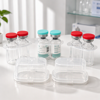 Boîtes personnalisées en PP transparent rondes de 3 ml*2 pour flacons, impression sérigraphique, matériaux recyclés pour le stockage de flacons Cillin, étui de voyage en PP