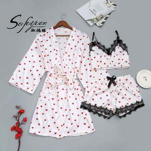 SFY-Y973 Nouveauté Vente en gros Pyjamas confortables pour femmes 3 pièces Grande taille Imprimé Vêtements de maison Pyjamas décontractés pour femmes Pyjamas érotiques - Product Image 1