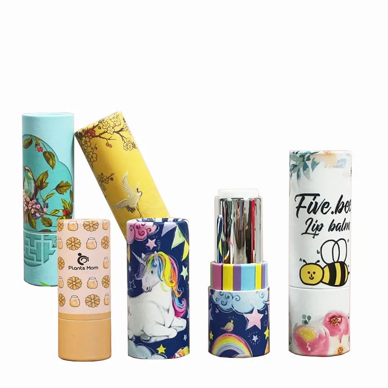 Custom Food grade Essential Oil Lip Balm Container Paper Tube Packaging Tubo de papel