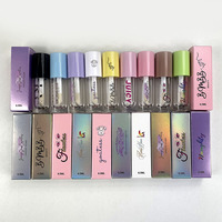 Tube de gloss à lèvres vide personnalisé avec logo, 6,5 ml, tube de gloss à lèvres rond rose vide avec un grand pinceau