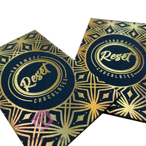 Tarjetas de regalo de negocios, pulpa de madera 100% virgen, 1,5mm, 2mm, estampado de oro holográfico negro - Product Image 4