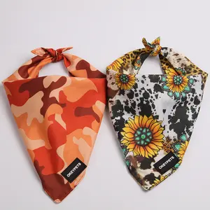 Pet Accessories Wholesale Dog Scarf Bandana Custom Logo Print Luxury Reversible Sublimation Dog Bandana For Dog