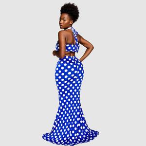 Trendy Design <b>Sexy</b> Halter Vest Dot Fishtail Skirt 2-piece <b>Set</b> Women Fashion - Product Image 2