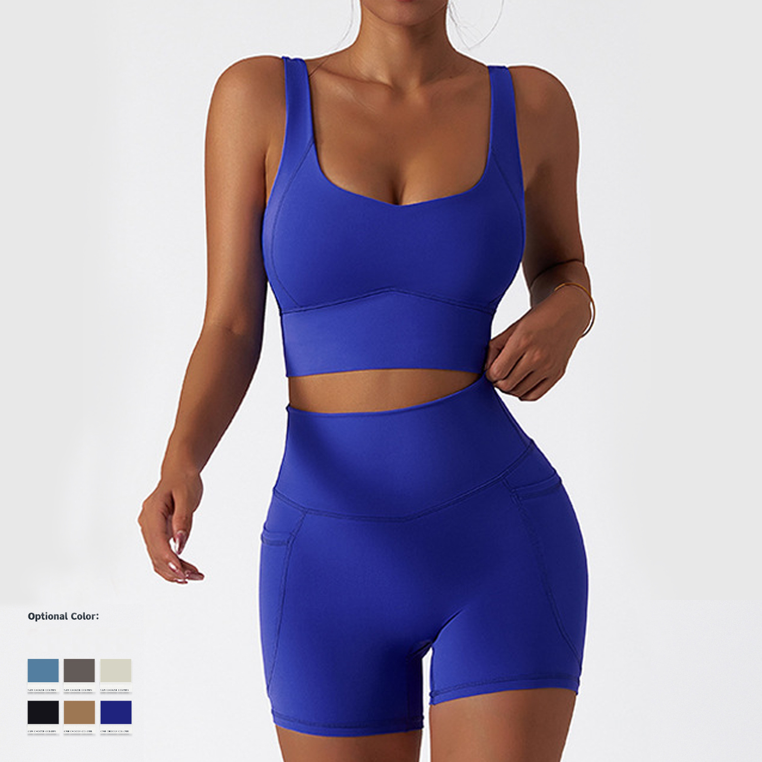 High Quality Custom Logo Fitness & Yoga Wear Quick Dry Sports Training Fitness Bra Shorts Two Piece Yoga Suit For Women