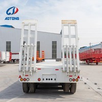 Semi-remorque surbaissée AOTONG haute résistance à 2/3/4/5 essieux pour machines lourdes