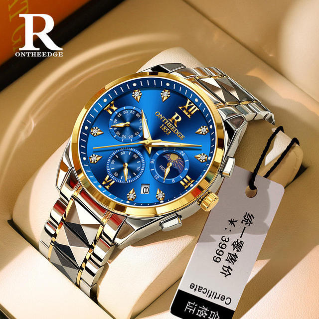 Top Brand Luxury New Men Fashion Blue Quartz Watches Man Waterproof Luminous Watch for Men Date Chronograph Sport Wristwatch