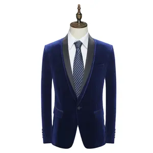 2024 personalizzazioni velluto giacca da uomo in Costume scialle con risvolto slim fit giacca da sposa da uomo lusso smoking blazer in velluto