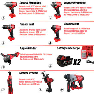 Kit de Herramientas Inalámbricas <span class=keywords><strong>Milwaukee</strong></span> con Amoladora Angular, Destornillador, <span class=keywords><strong>Martillo</strong></span> Rotatorio, Taladro y Llave de Impacto para Bricolaje, Kit de Herramientas para Renovación - Product Image 2
