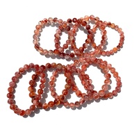 Pierre de guérison en cristal naturel, Quartz de feu, Bracelet de luxe extensible réglable
