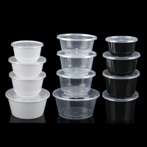 ชามซุปสีดำแบบใช้แล้วทิ้งขนาด25ออนซ์750มล. ภาชนะใส่อาหารทำจากพลาสติกพร้อมกล่องอาหารกลางวันแบบกลม - Product Image 3