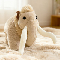 Boneka Mammoth Wol Berbulu 2 Warna Grosir, Boneka Gajah Prasejarah Lembut, Logo Kustom Seri Dinosaurus, Suvenir