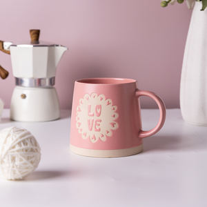 Offre Spéciale tasse de coeur créative tasse à café en céramique faite à la main avec impression en relief de cire Couple saint valentin tasses cadeaux - Product Image 5