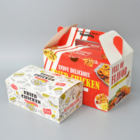 Boîtes à poulet en papier kraft haut de gamme jetables, emballages personnalisés pour hamburgers, frites, chips, restauration rapide