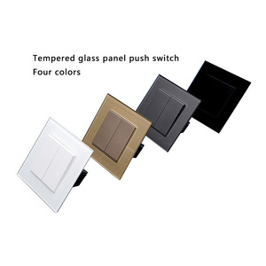 แผงกระจกนิรภัย ปุ่มกด สวิตช์ติดผนัง 86 E ซีรีส์ 10A 220-250V ไม่เรืองแสง สารหน่วงไฟ IP40 - Product Image 2