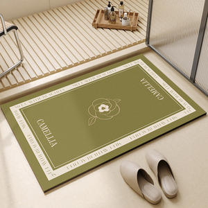 Tapis de salle de bain en tissu à motif géométrique carré rétro français, absorbant l'eau, antidérapant et résistant à l'usure - Product Image 6