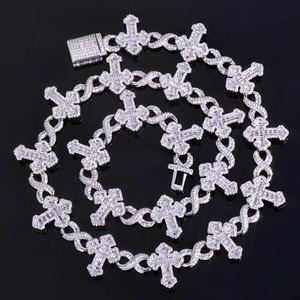 Best Premium S925 Sterling Silver VVS1 Colorless Moissanite Miami Cuban Link Chokers Hip Hop Necklaces Pass Diamond <b>Tester</b> By Le - Product Image 5