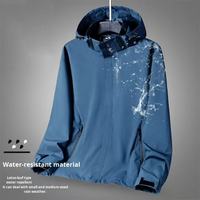 Veste à capuche détachable OEM transfrontalière unisexe coupe-vent imperméable avec fermeture éclair en laine/soie pour la randonnée, l'alpinisme et les activités de plein air tendance