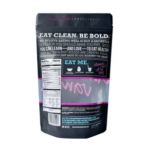 Pochette d'emballage personnalisée à fermeture éclair en plastique mylar 1kg pour protéines de lactosérum suppléments de créatine pour lait aliments pour animaux de compagnie gelée aliments en conserve - Product Image 4