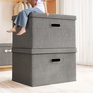 Scatola portaoggetti rettangolare in tessuto di alta qualità con coperchio, contenitore organizer sostenibile per vestiti e ufficio, ideale per hotel, armadi e scaffali - Product Image 4