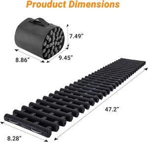 47.2 \ "L TPR Tire Recovery Track Pad Roll per auto tavole di trazione per pneumatici Kit di strumenti di emergenza con scaletta laterale - Product Image 2