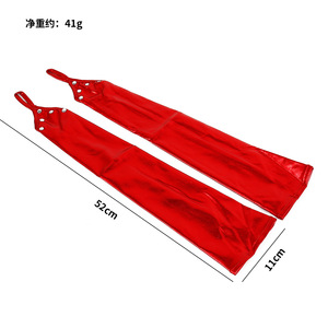 Guantes de cuero charol sexys con dedos descubiertos para adultos, ideales para juegos de pareja, guantes de avión, para actuaciones en discotecas. - Product Image 2