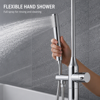 Robinet de baignoire sur pied, Robinet de remplissage de baignoire à fixation au sol, Robinets de douche pour baignoire autoportants avec douchette à main pour hôtel